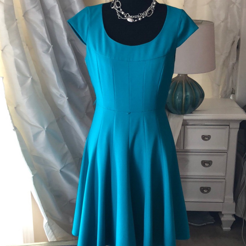 Calvin Klein Fit N Flare Cap Sleeve Dress